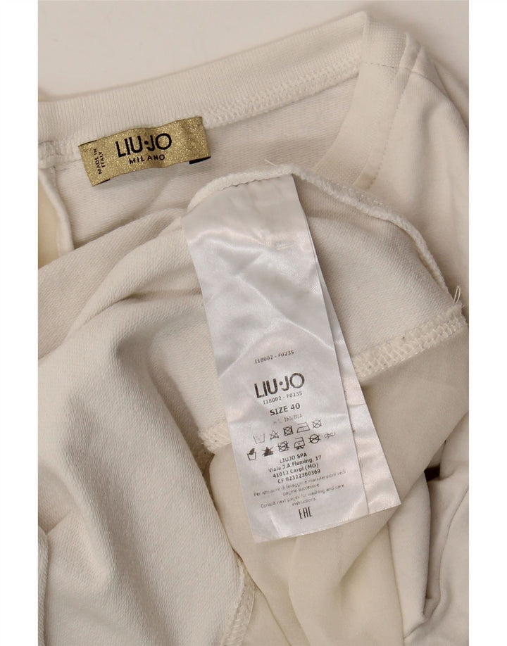 Liu Jo Sweat-shirt à manches 3/4 pour femme IT 40 Small Blanc Coton
