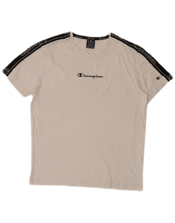 Champion T-Shirt Graphique Homme Blanc Moyen Colourblock