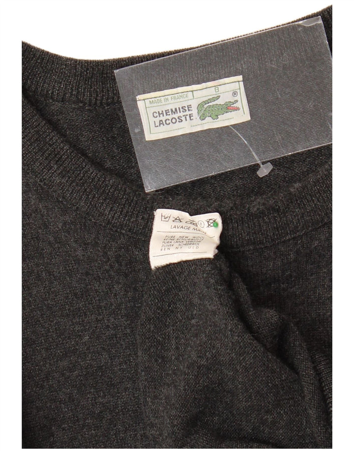 LACOSTE Homme Col Bateau Pull Pull Taille 8 3XL Gris Laine