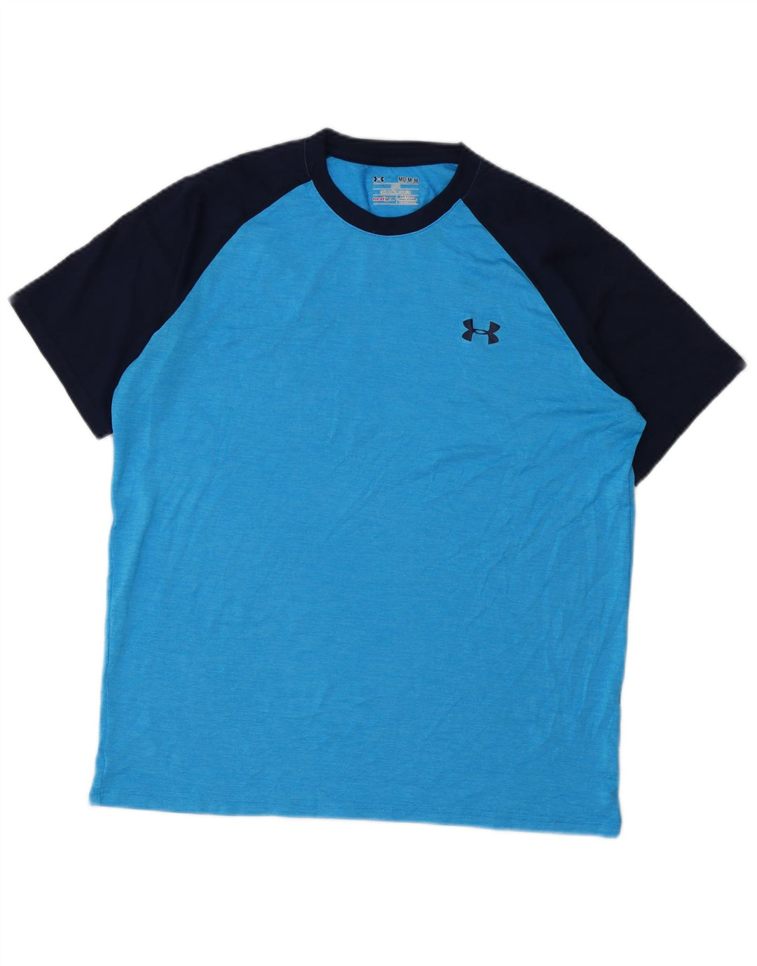 UNDER ARMOUR T-Shirt Heat Gear Homme Bleu Moyen Polyester Colorblock