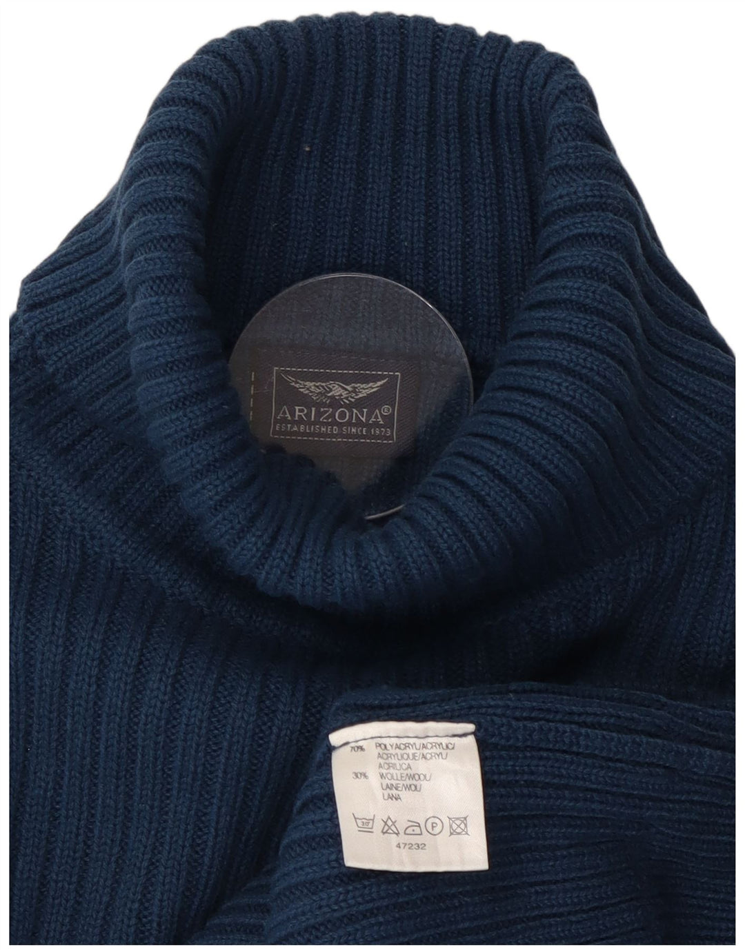 Arizona Pull col roulé pour femme UK 10 Petit Bleu Polyacrylique
