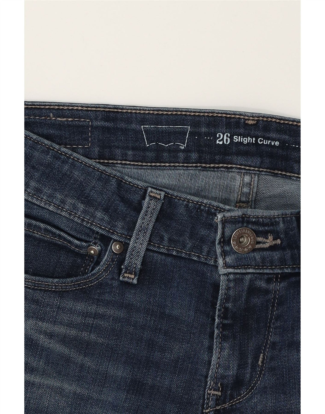 LEVI'S Womens Slight Curve Modern Rise Straight Jeans W26 L28 Blue Vintage Levi's and Second-Hand Levi's from Messina Hembry 