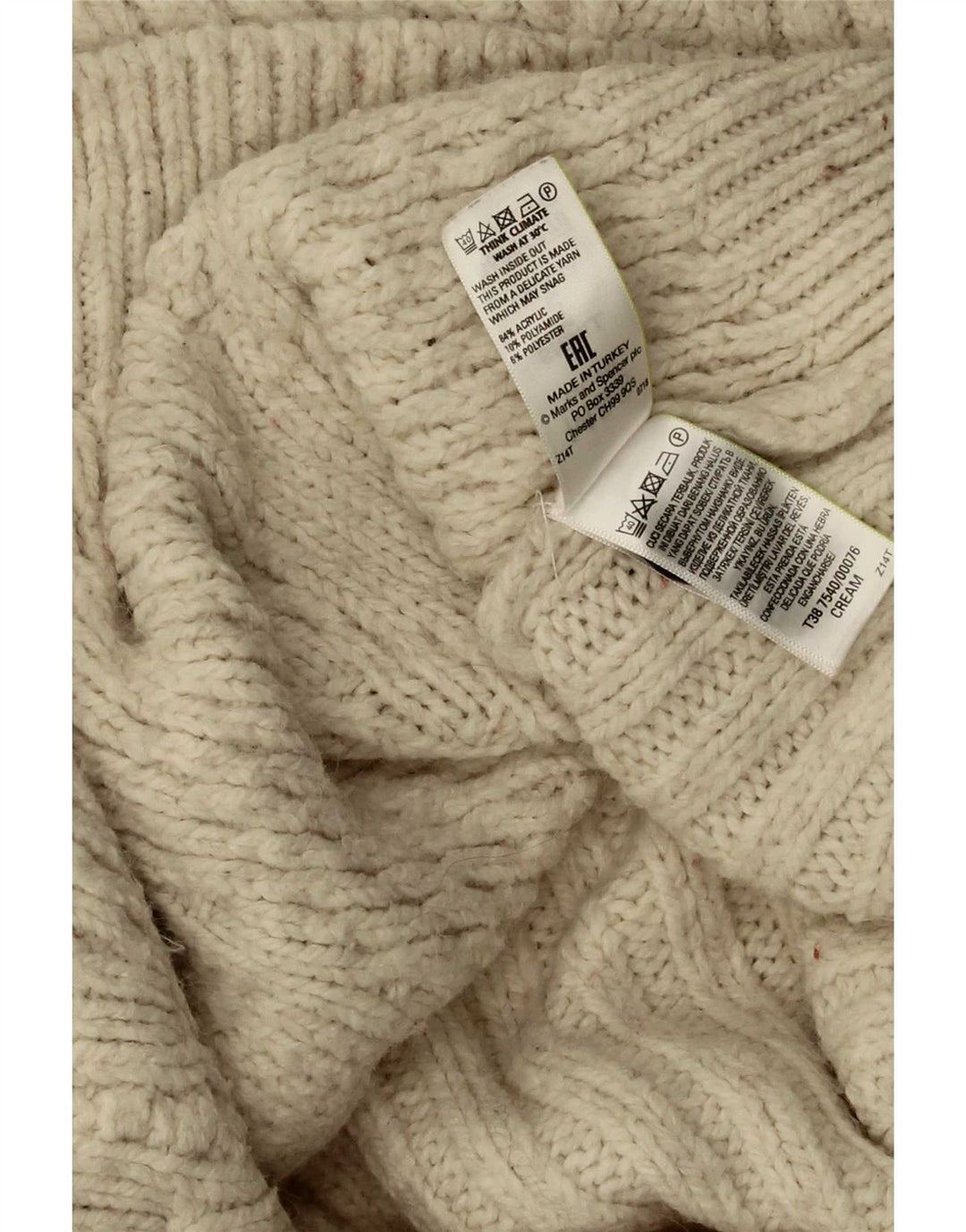 Marks & Spencer Pull cardigan surdimensionné pour femme UK 10 Petit acrylique beige