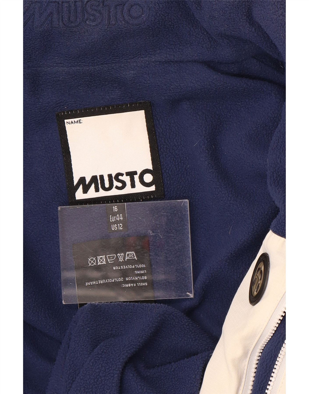 Musto Veste coupe-vent graphique pour femme UK 16 Large Bleu marine Polyuréthane