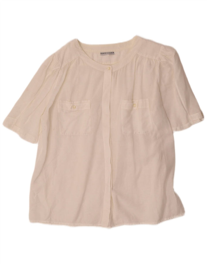 Alexander Chemisier à manches courtes pour femme UK 14 Large Blanc