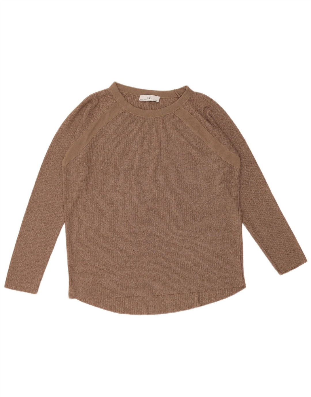 Zara Haut surdimensionné à manches longues pour femme UK 10 Petit Marron