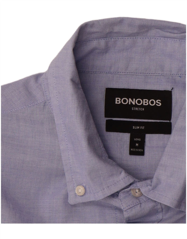 BONOBOS Chemise Longue Coupe Slim Homme Bleu Moyen Coton