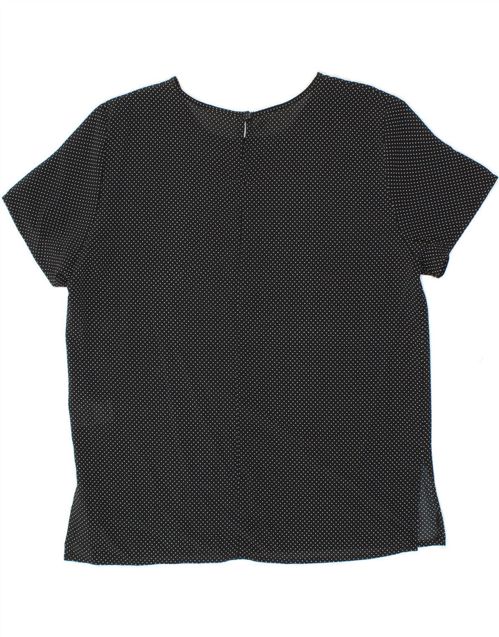 CLASSICS Womens Blouse Top UK 14 Large  Black Spotted Polyester Vintage Classics and Second-Hand Classics from Messina Hembry 