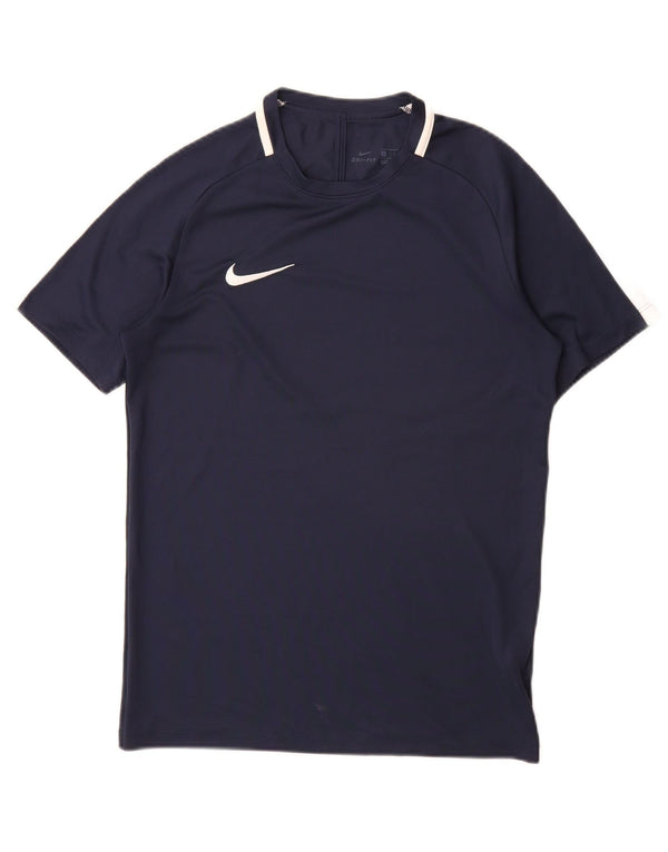 Nike Hommes Dri Fit T-Shirt Haut Petit Bleu Marine Polyester