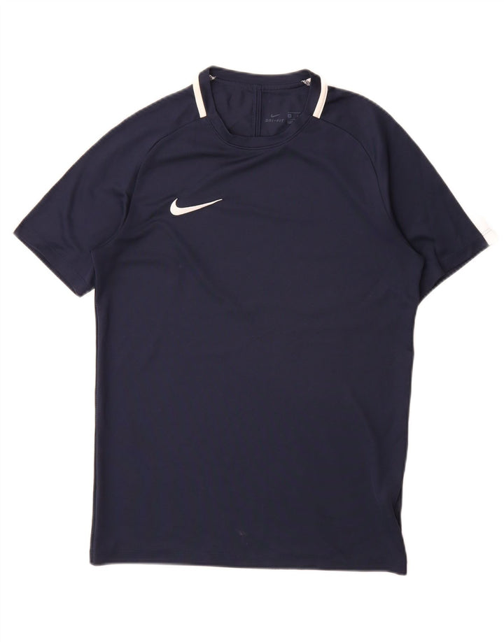 Nike Hommes Dri Fit T-Shirt Haut Petit Bleu Marine Polyester