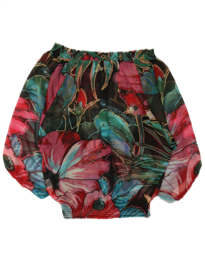 Desigual Haut graphique à épaules dénudées pour femme UK 44 Medium Multicolore Floral