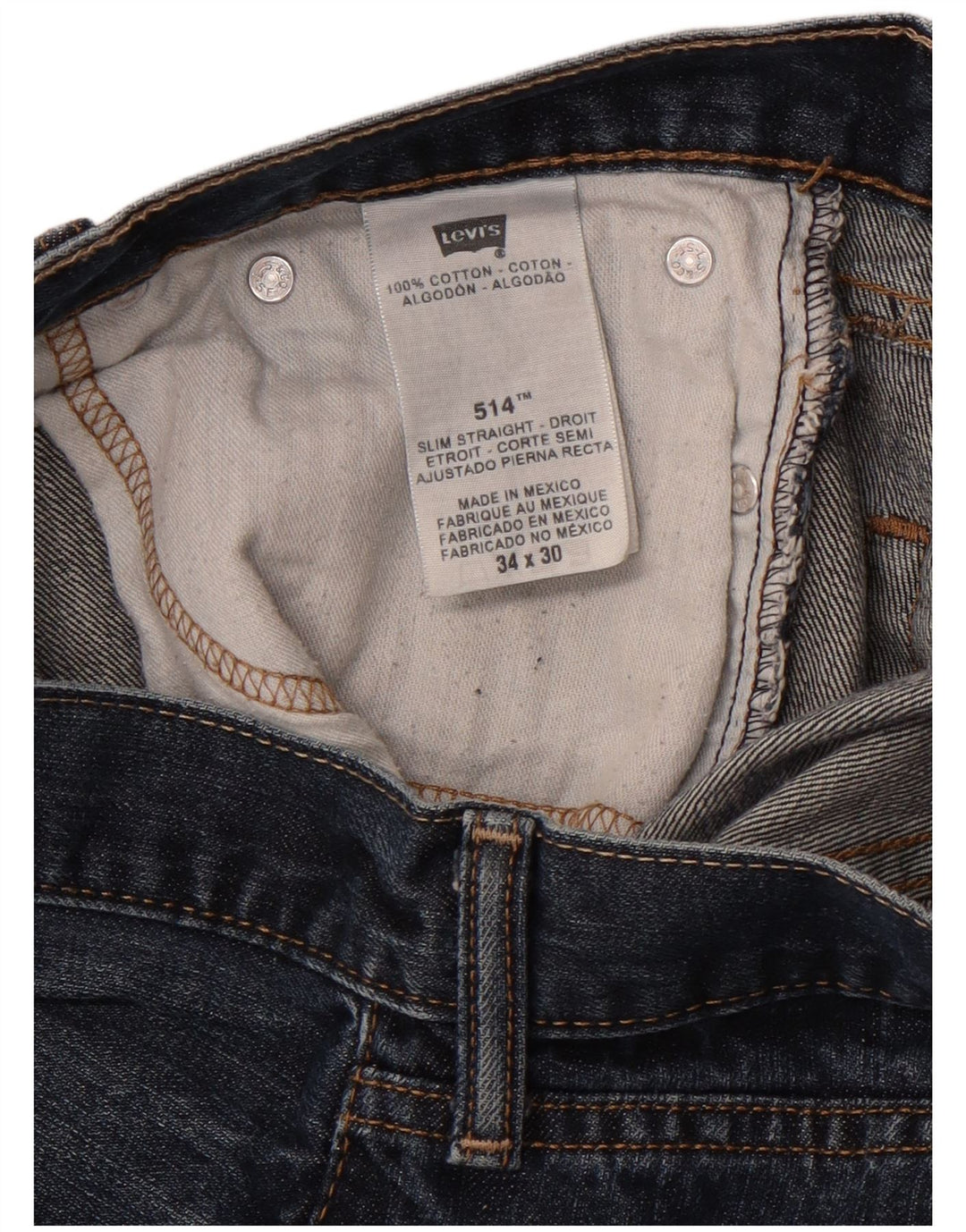 Levi's Jean Droit 514 Coupe Slim Homme W34 L27 Bleu Coton Classique