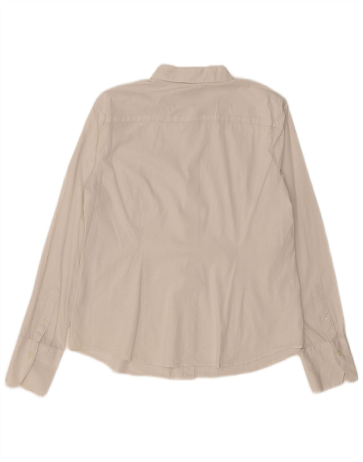 Benetton Chemise Femme UK 16 Large Blanc Coton