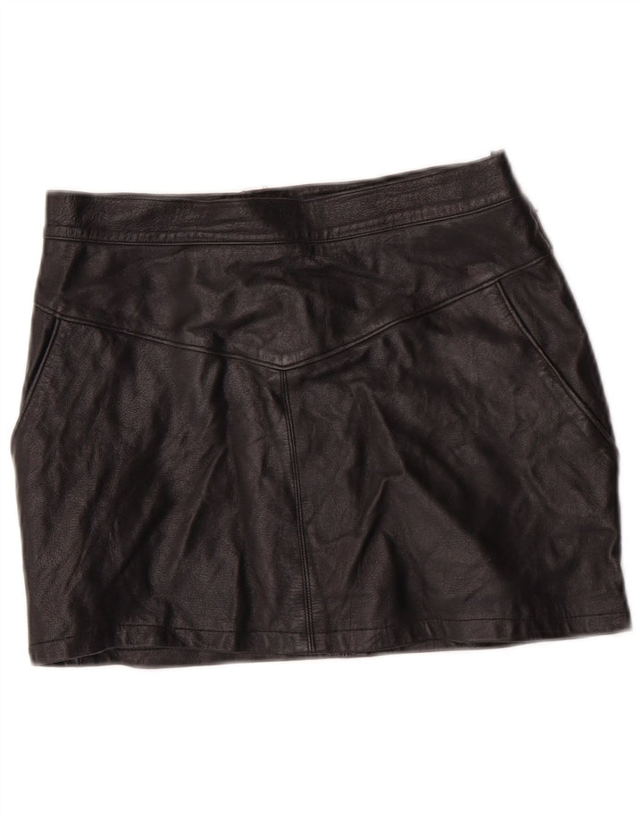 EMBASSY Jupe taille haute en cuir pour femme IT 46 Large W26 Cuir noir