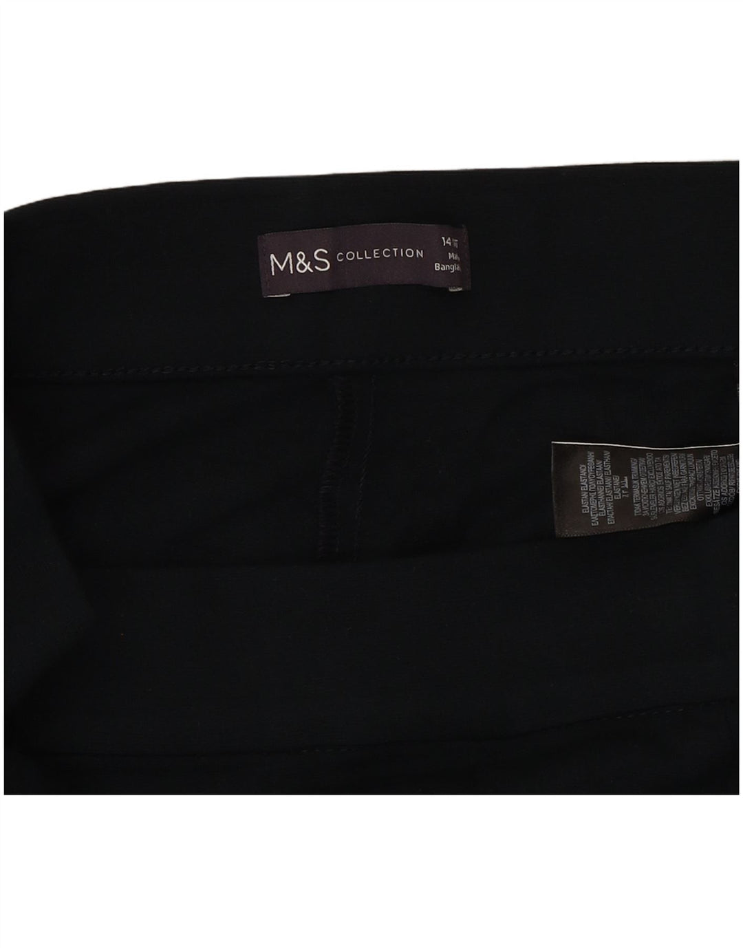 MARKS & SPENCER Womens Cropped Trousers UK 14 Medium W30 L24 Black