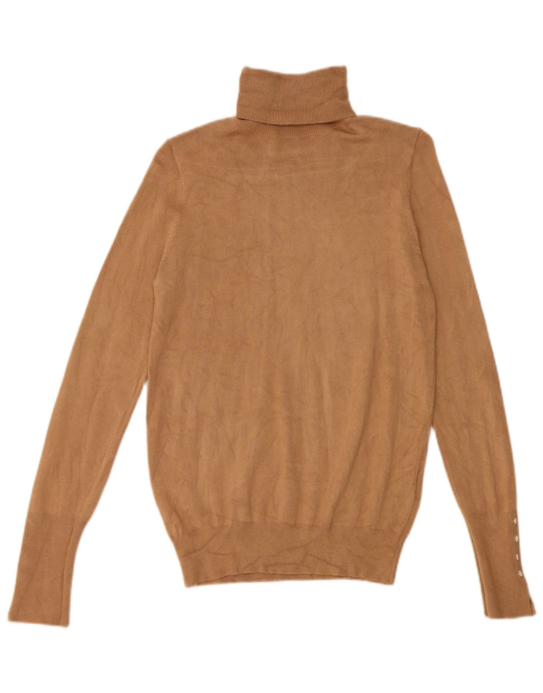 Zara Pull col roulé pour femme UK 10 Petite Viscose Marron