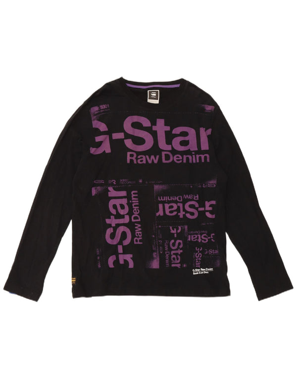 G-Star Haut graphique à manches longues pour hommes, grand coton noir