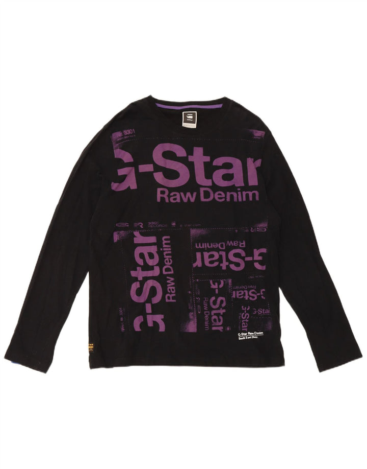 G-Star Haut graphique à manches longues pour hommes, grand coton noir