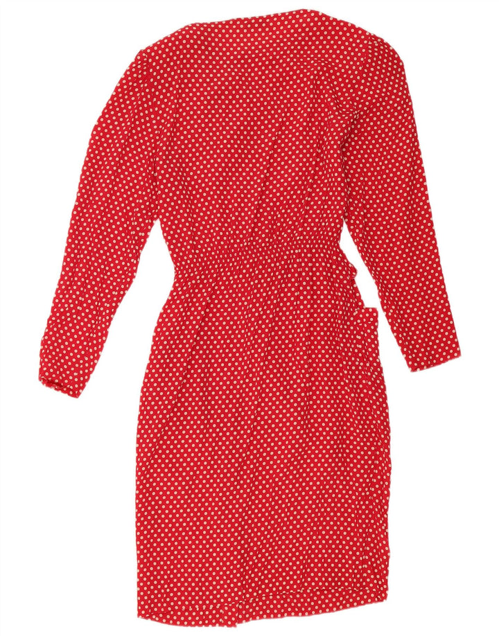 Modyva Robe chemise à manches longues pour femme IT 44 à pois rouge moyen