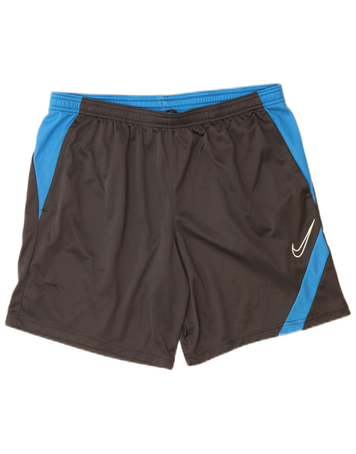 Nike Short de sport Dri Fit pour homme en polyester color block Noir Taille L