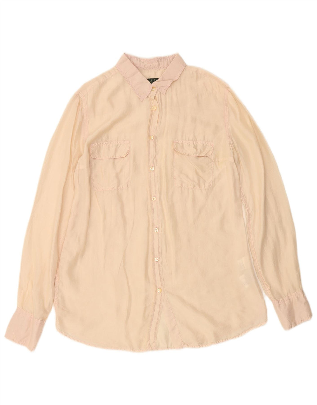 FRED PERRY Chemisier Femme UK 14 Grande Soie Beige