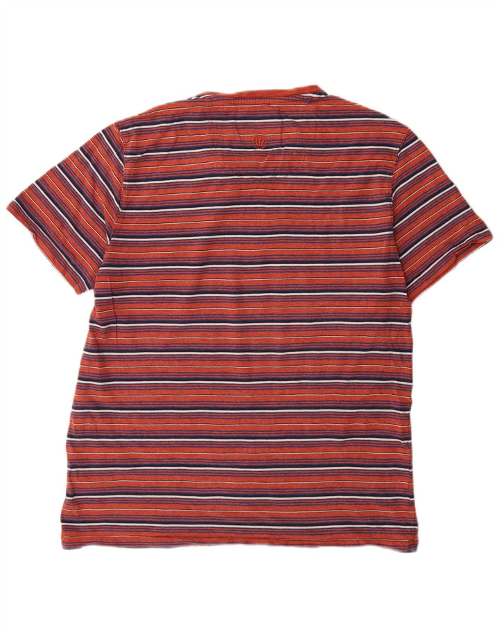 Fat Face T-Shirt Homme Haut Large Rouge Rayé Coton