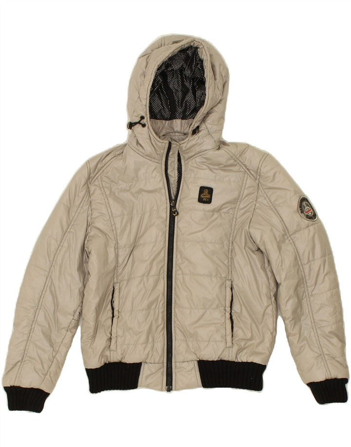 REFRIGIWEAR Girls Hooded Padded Jacket 11-12 Years Beige Polyester | Vintage Refrigiwear | Thrift | Second-Hand Refrigiwear | Used Clothing | Messina Hembry 