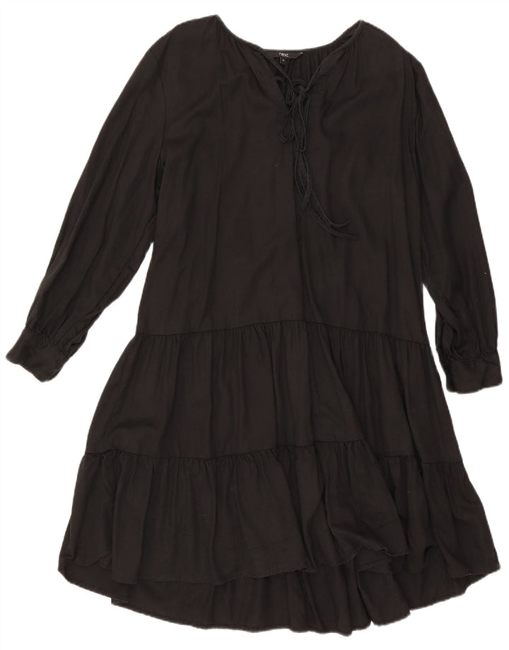Next Robe à volants surdimensionnée à manches longues pour femme UK 10 Small Noir