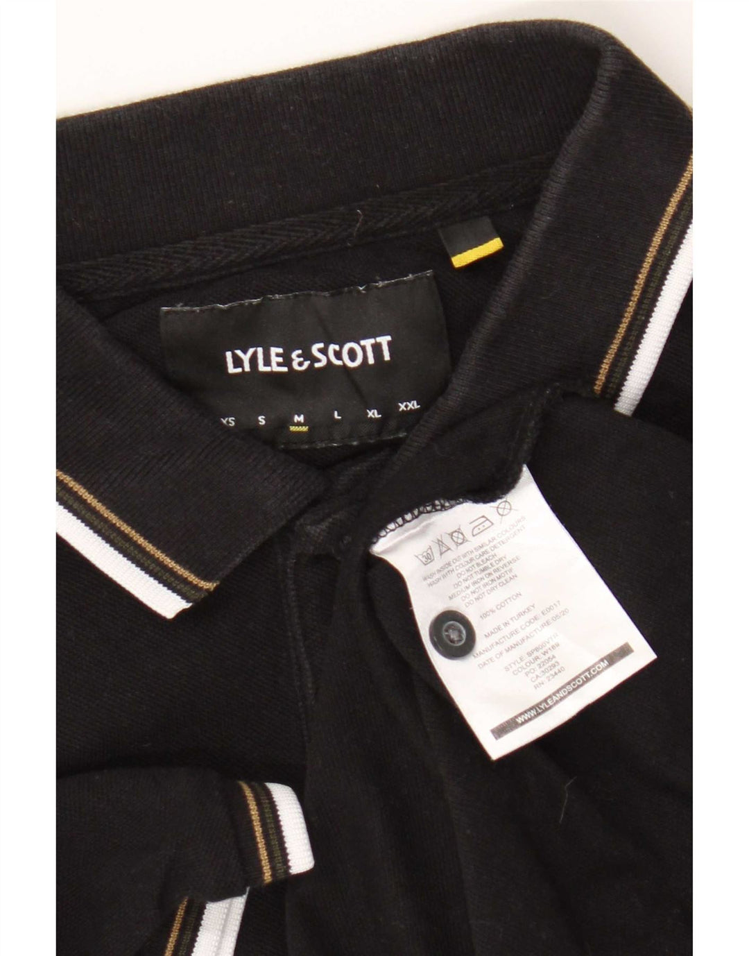 Lyle & Scott Polo Homme Noir Moyen Rayé Coton