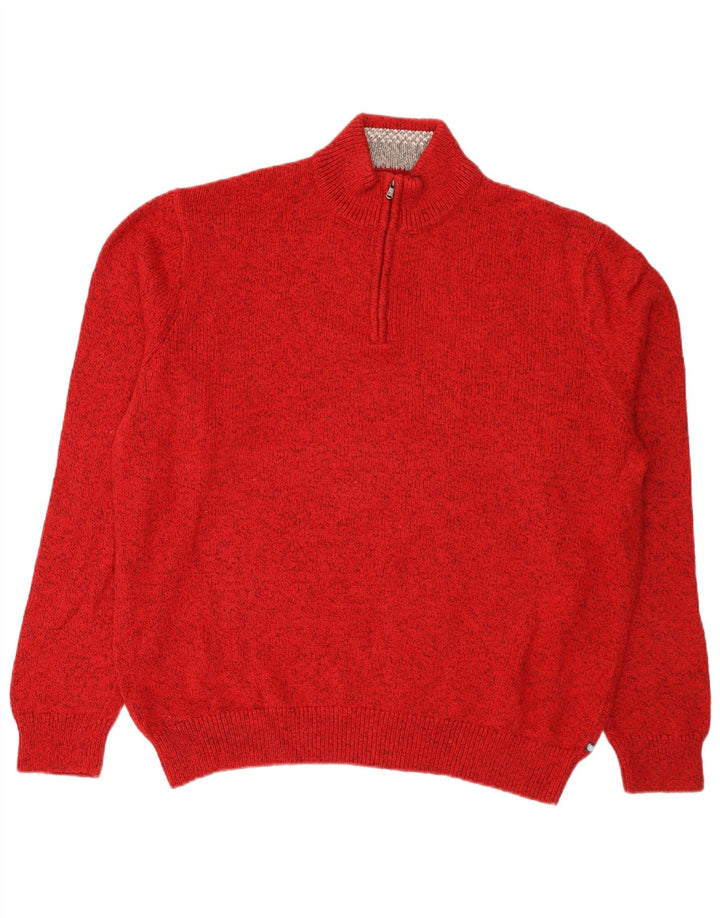 Chaps Pull col zippé pour homme 2XL en coton moucheté rouge