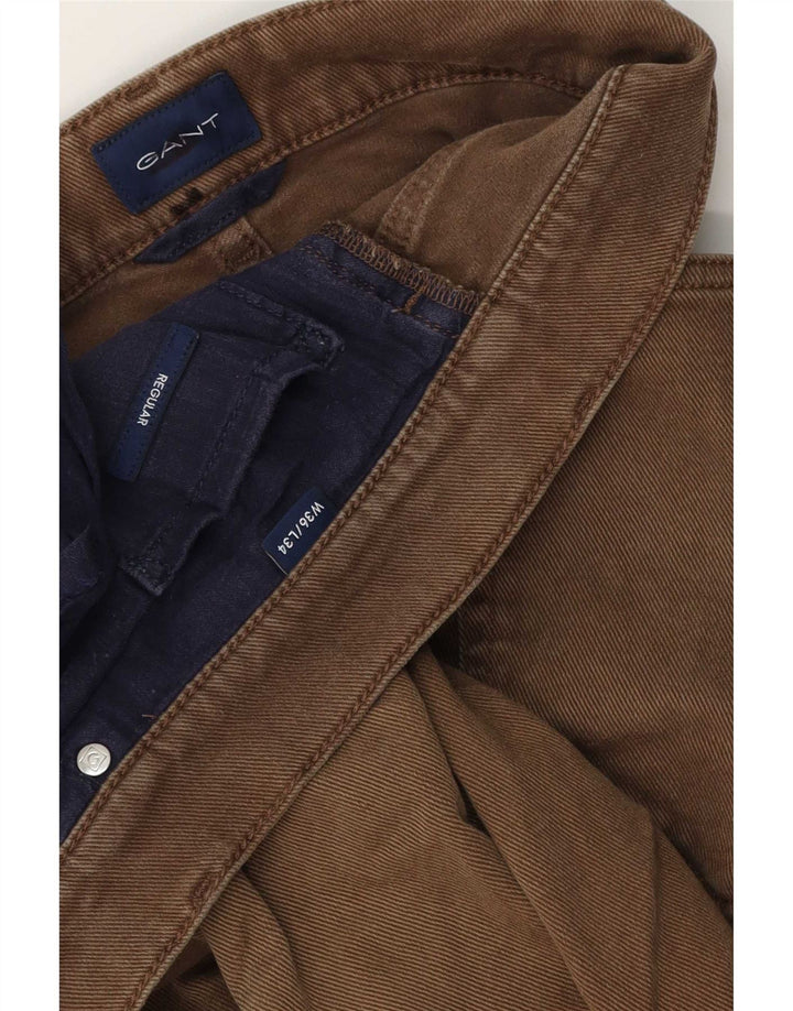 Gant Pantalon décontracté coupe classique pour homme W36 L34 Marron