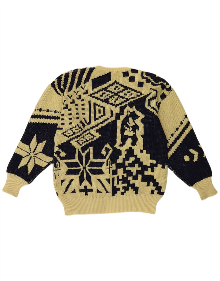 Colmar Pull Col Rond Laine Géométrique Jaune Moyen Homme