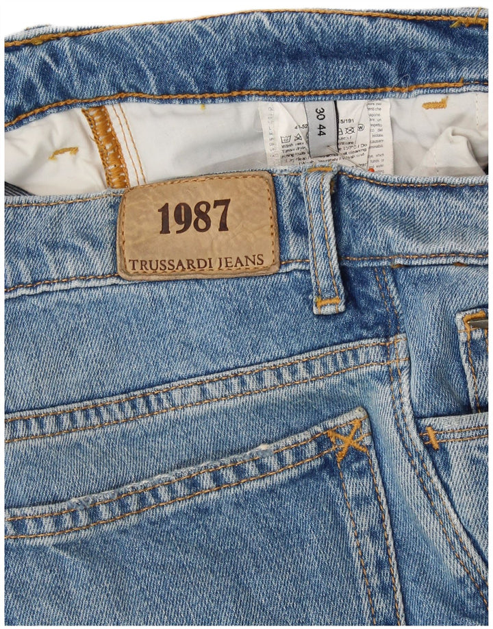 Trussardi Jean Crop Slim Femme IT 44 Medium W30 L25 Bleu Coton