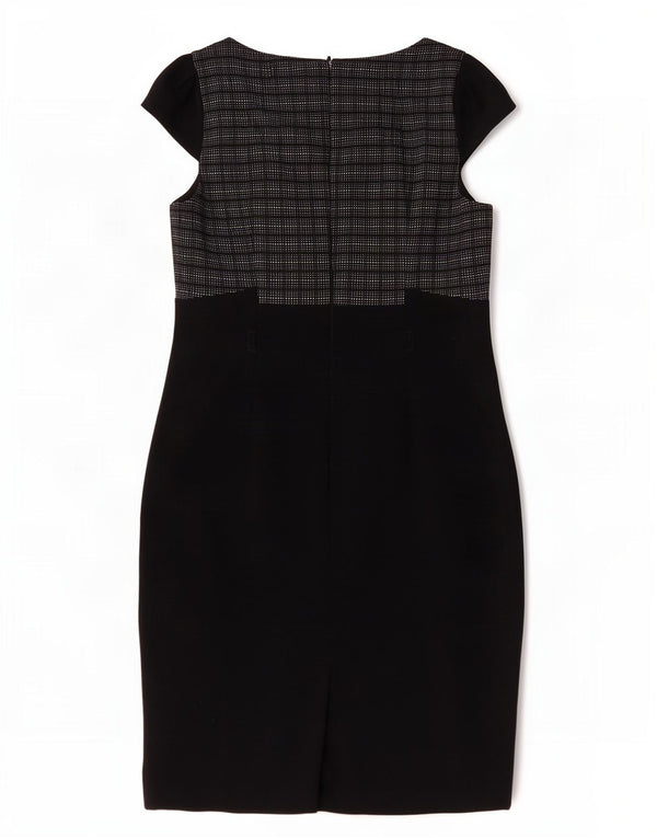 Marks & Spencer Robe fourreau pour femme UK 44 Medium Black Check Polyester