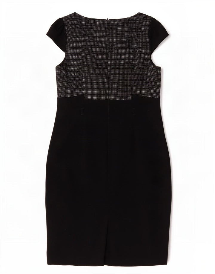 Marks & Spencer Robe fourreau pour femme UK 44 Medium Black Check Polyester