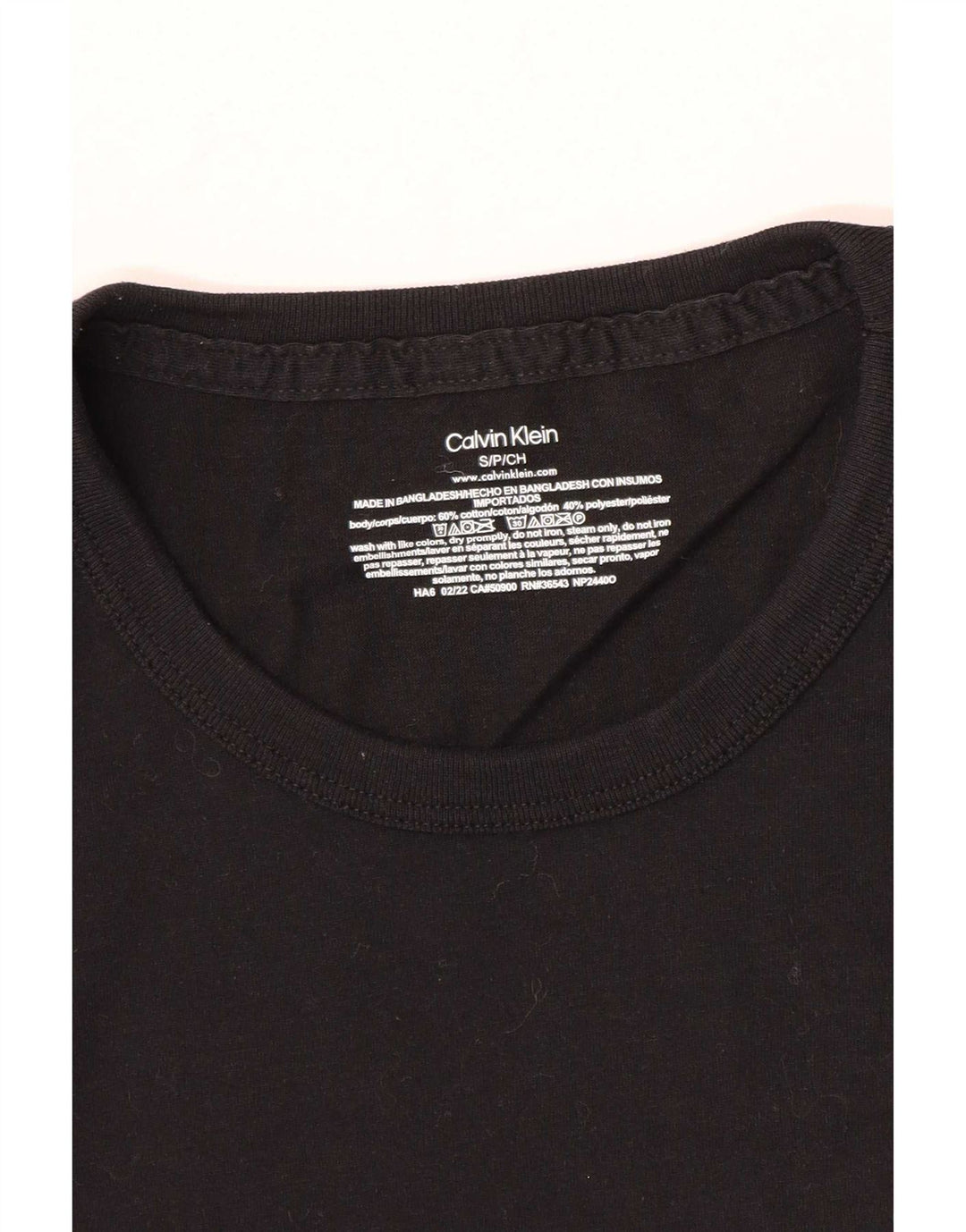 Calvin Klein T-shirt à manches courtes pour homme en coton noir Taille S