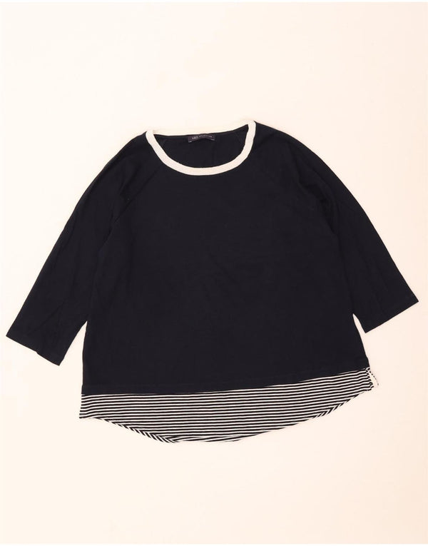 Marks & Spencer Chemisier à manches 3/4 pour femme UK 18 XL Bleu marine rayé