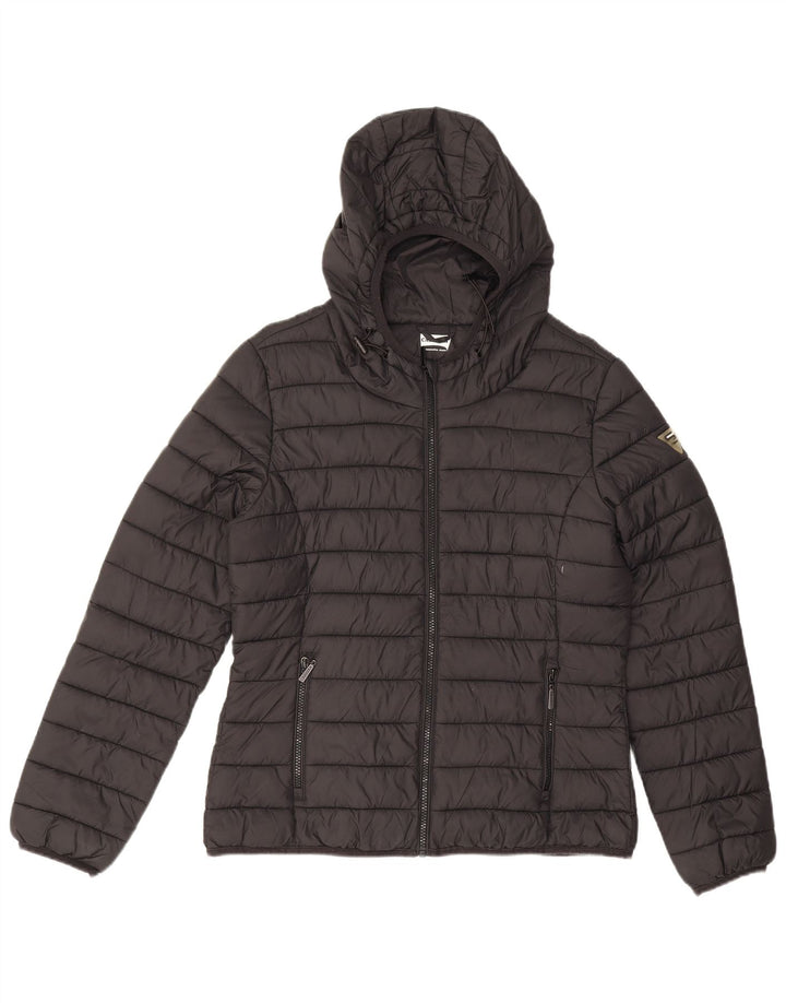 Carrera Veste matelassée à capuche pour femme UK 14 Medium Noir Polyamide