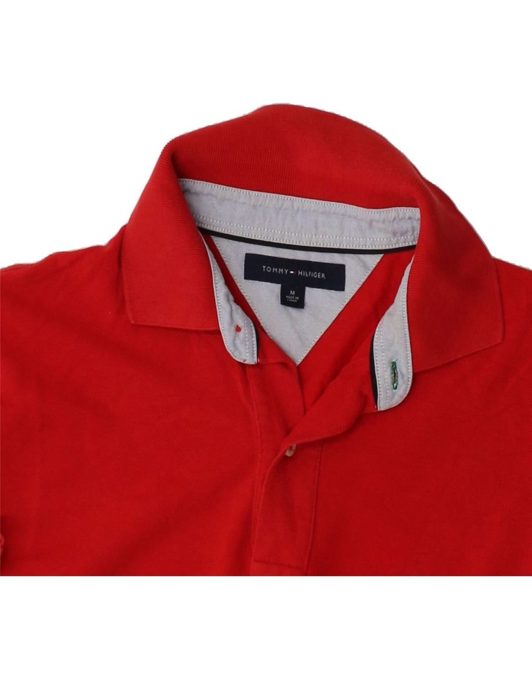 TOMMY HILFIGER Mens Polo Shirt Medium Red Cotton Vintage Tommy Hilfiger and Second-Hand Tommy Hilfiger from Messina Hembry 