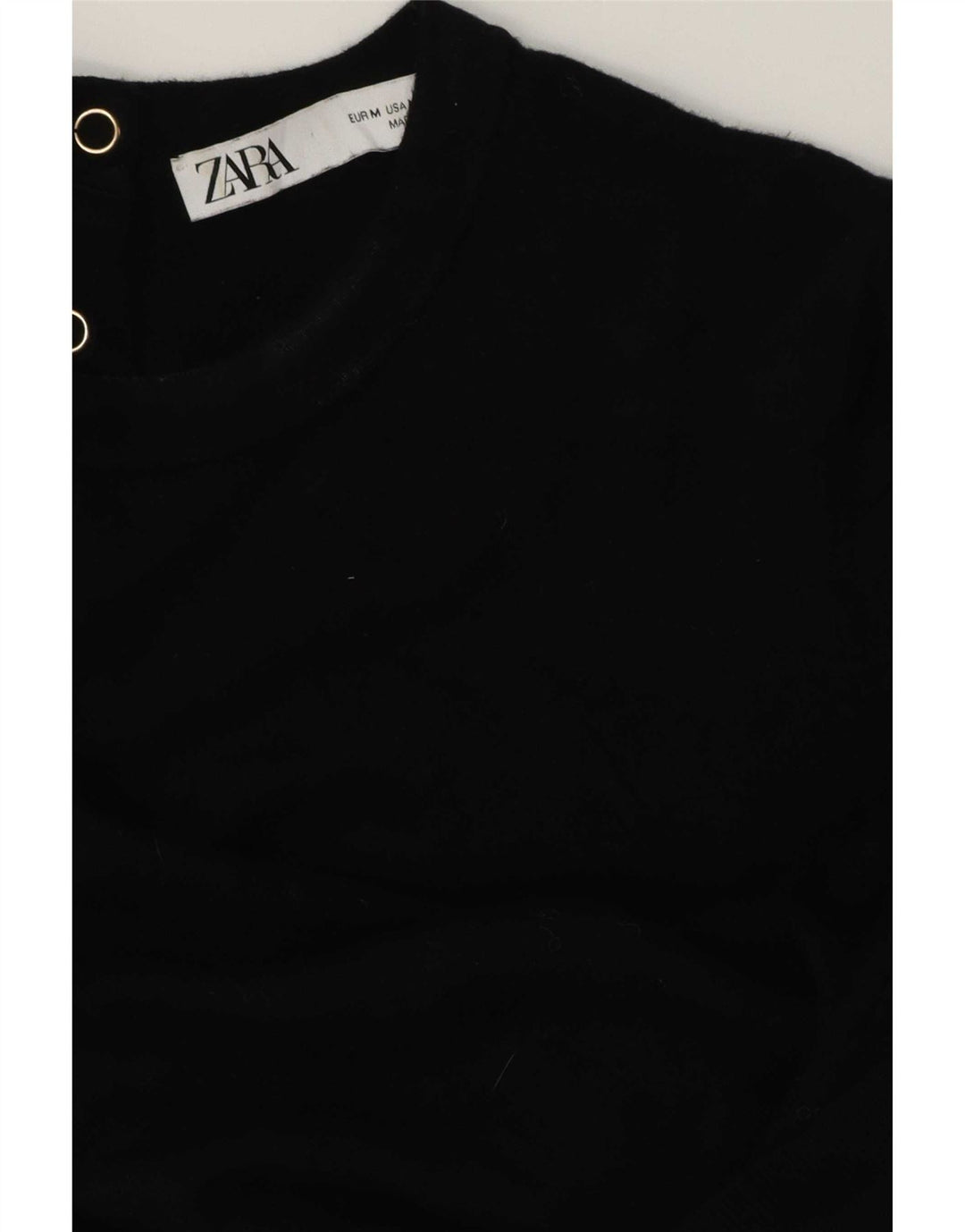 Zara Femme T-Shirt Top UK 14 Moyen Noir