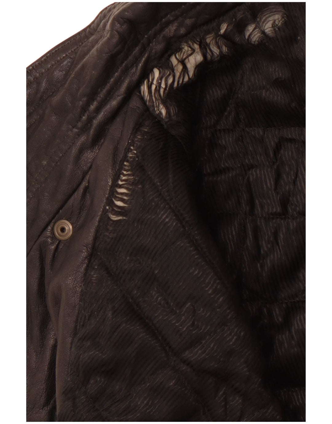 VINTAGE Veste en cuir homme IT 50 Grand cuir noir