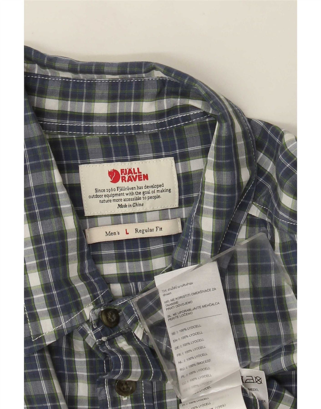 Fjall Raven Chemise coupe classique pour homme en Lyocell à carreaux bleus