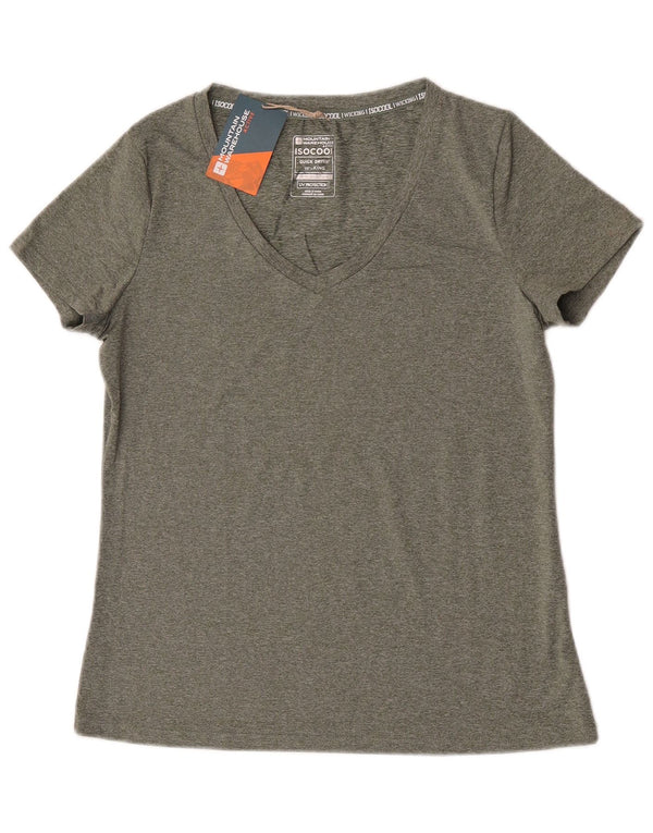 Mountain Warehouse T-Shirt Femme Top UK 10 Petit Vert Moucheté Polyester