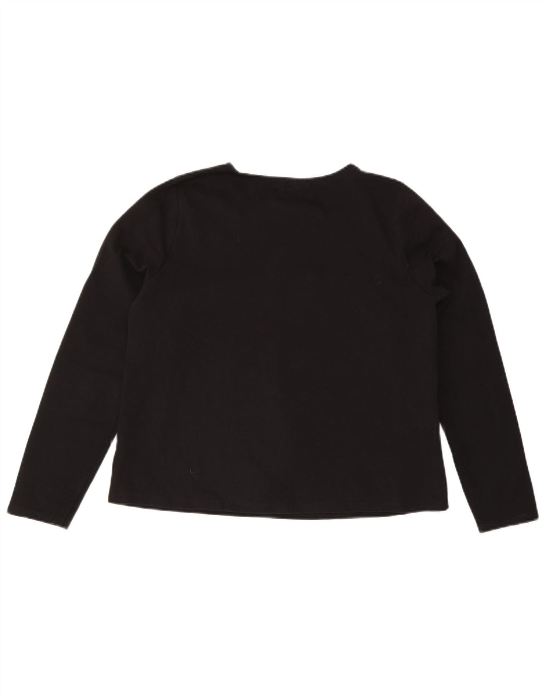BENETTON Haut surdimensionné à manches longues pour femme UK 10 Petit coton noir