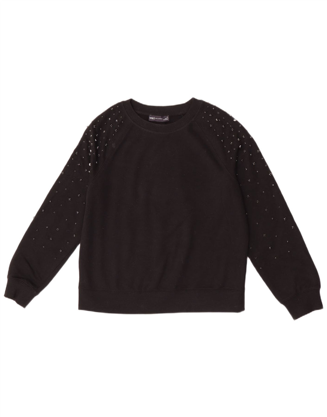 Marks & Spencer Sweat-shirt surdimensionné pour femme UK 6 XS Noir Coton
