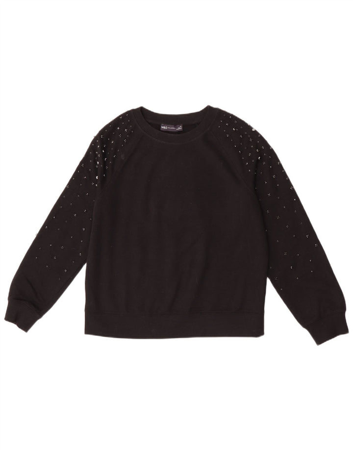 Marks & Spencer Sweat-shirt surdimensionné pour femme UK 6 XS Noir Coton