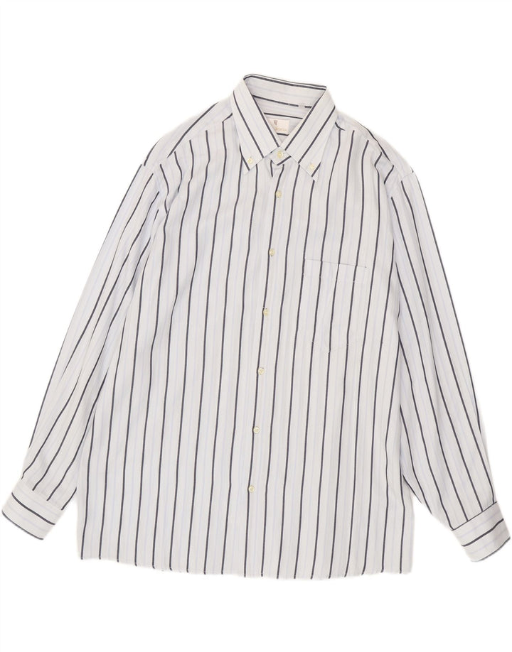 Chemise homme VINTAGE XL coton à fines rayures blanches