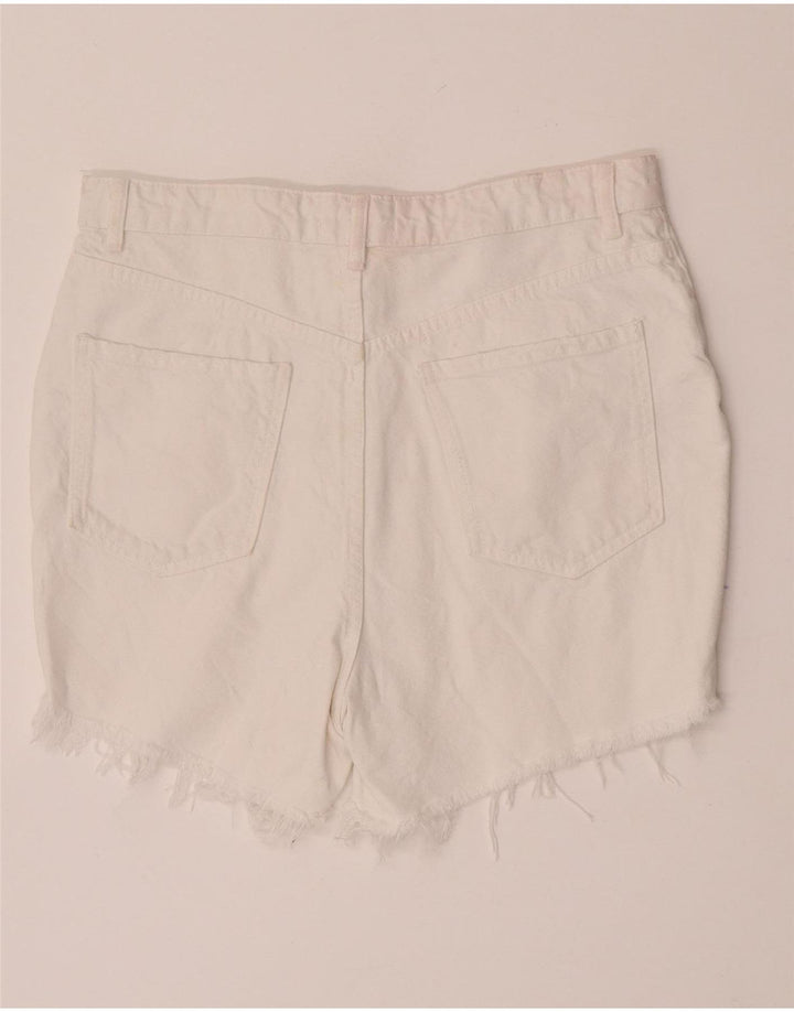 Zara Short en jean pour femme EU 42 Large W32 Blanc