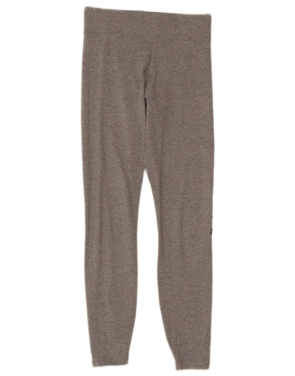 Nike Womens Swoosh Graphic Leggings UK 8 Small Gris Moucheté Coton