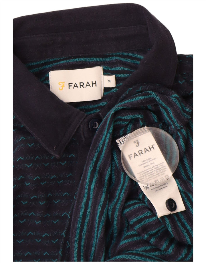 FARAH Polo Homme Bleu Marine Moyen Coton Géométrique